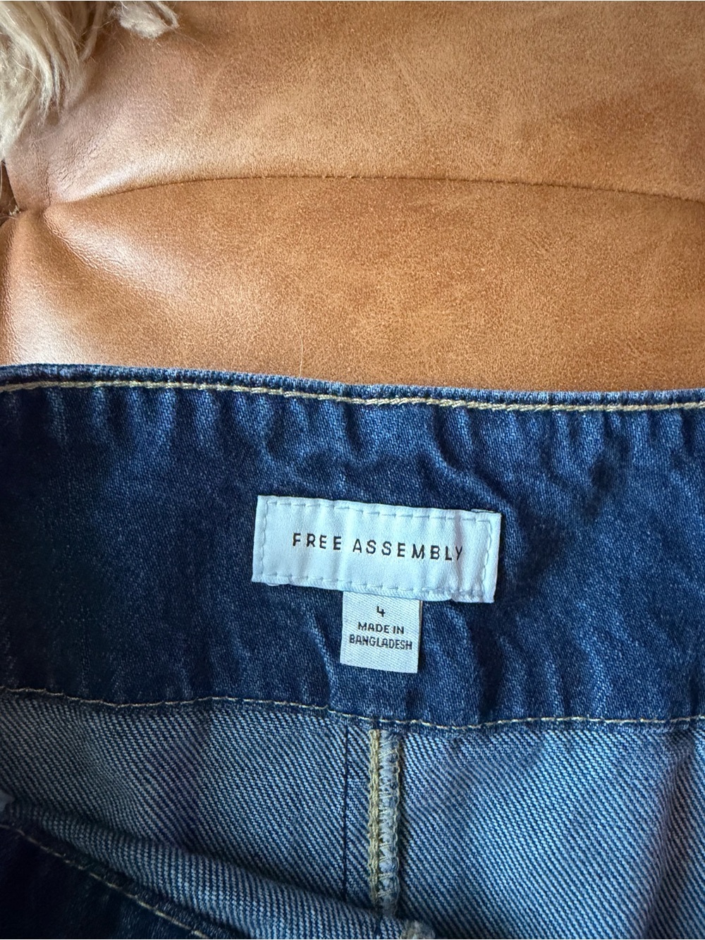 Free Assembly Blue Denim A-Line Skirt